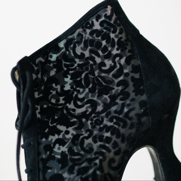 Yves Saint Laurent Burnout Velvet Paisley Booties - Picture 3 of 7